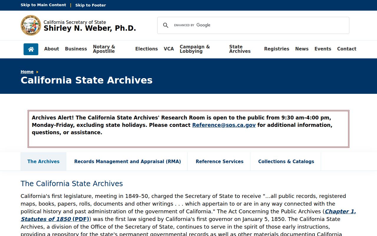 Mountain House city directory archival research at the California State Archives