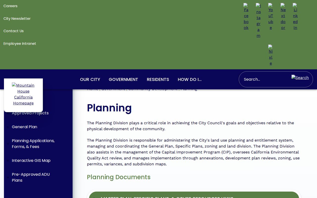 Mountain House residents directory planning and local records
