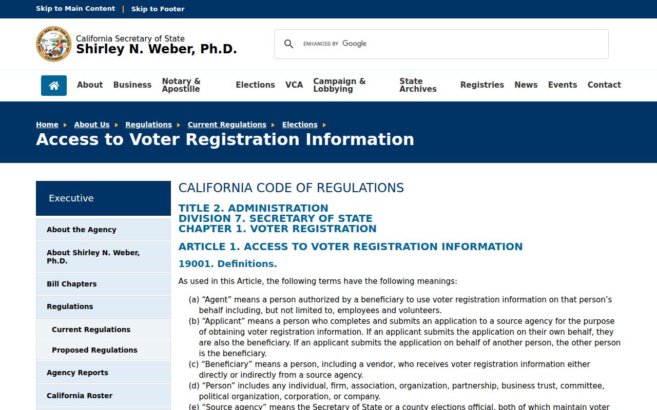 Mountain House neighbors voter data access regulations